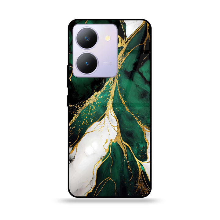 Vivo Y27 5G - Liquid Marble Design 7 - Premium Printed Glass soft Bumper shock Proof Case CS-7874