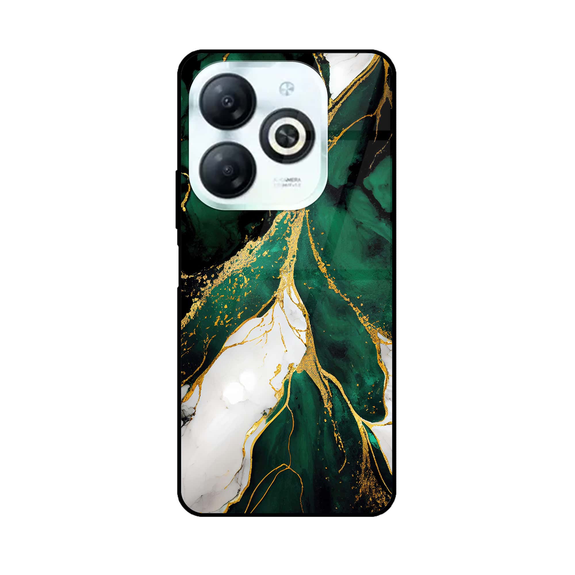 Tecno Spark 20 - Liquid Marble Series - Premium Printed Glass soft Bumper shock Proof Case