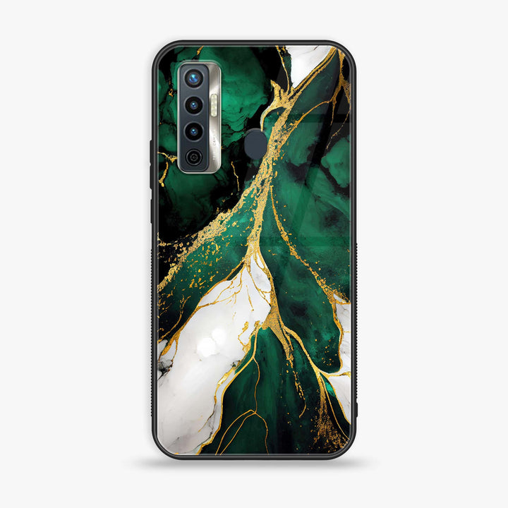 Tecno Camon 17 - Liquid Marble Design 7- Premium Printed Glass soft Bumper shock Proof Case CS-13015