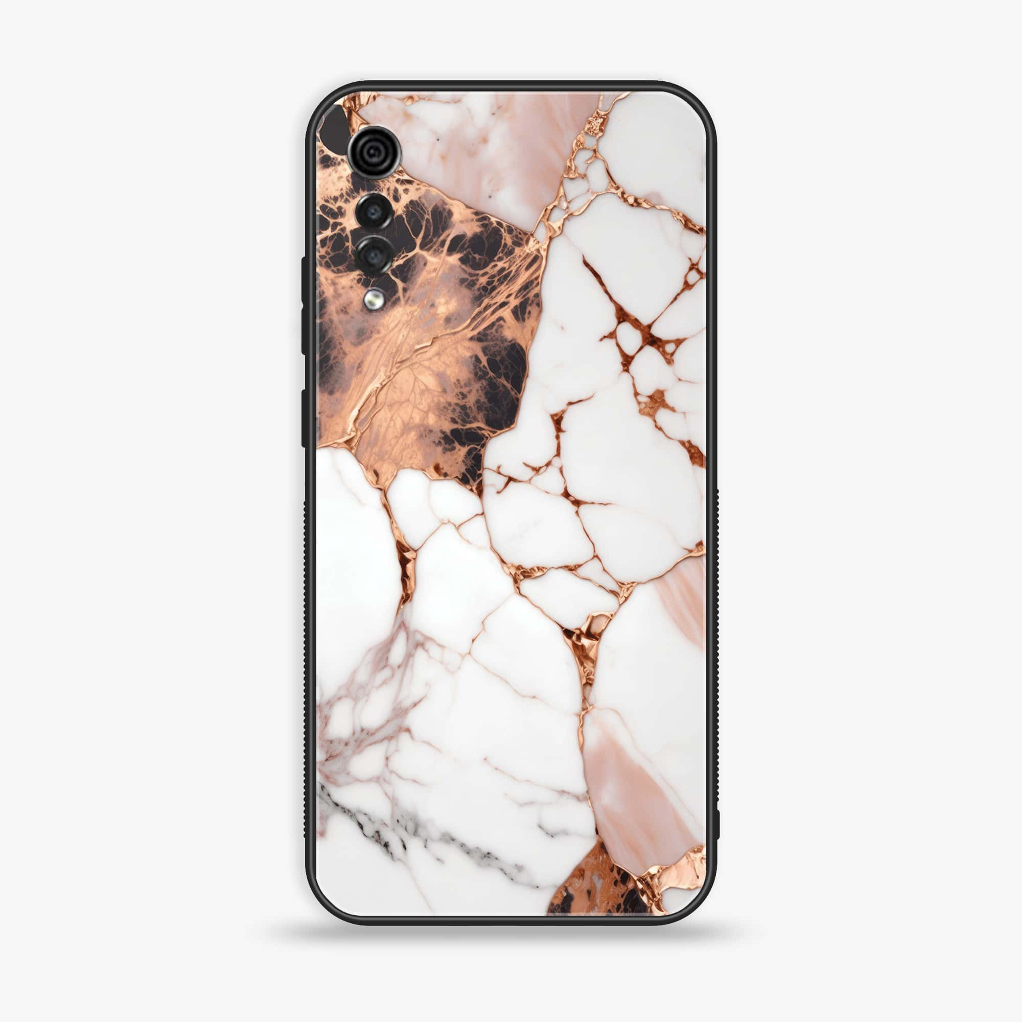 LG Velvet - Liquid Marble Series - Premium Printed Glass soft Bumper shock Proof Case