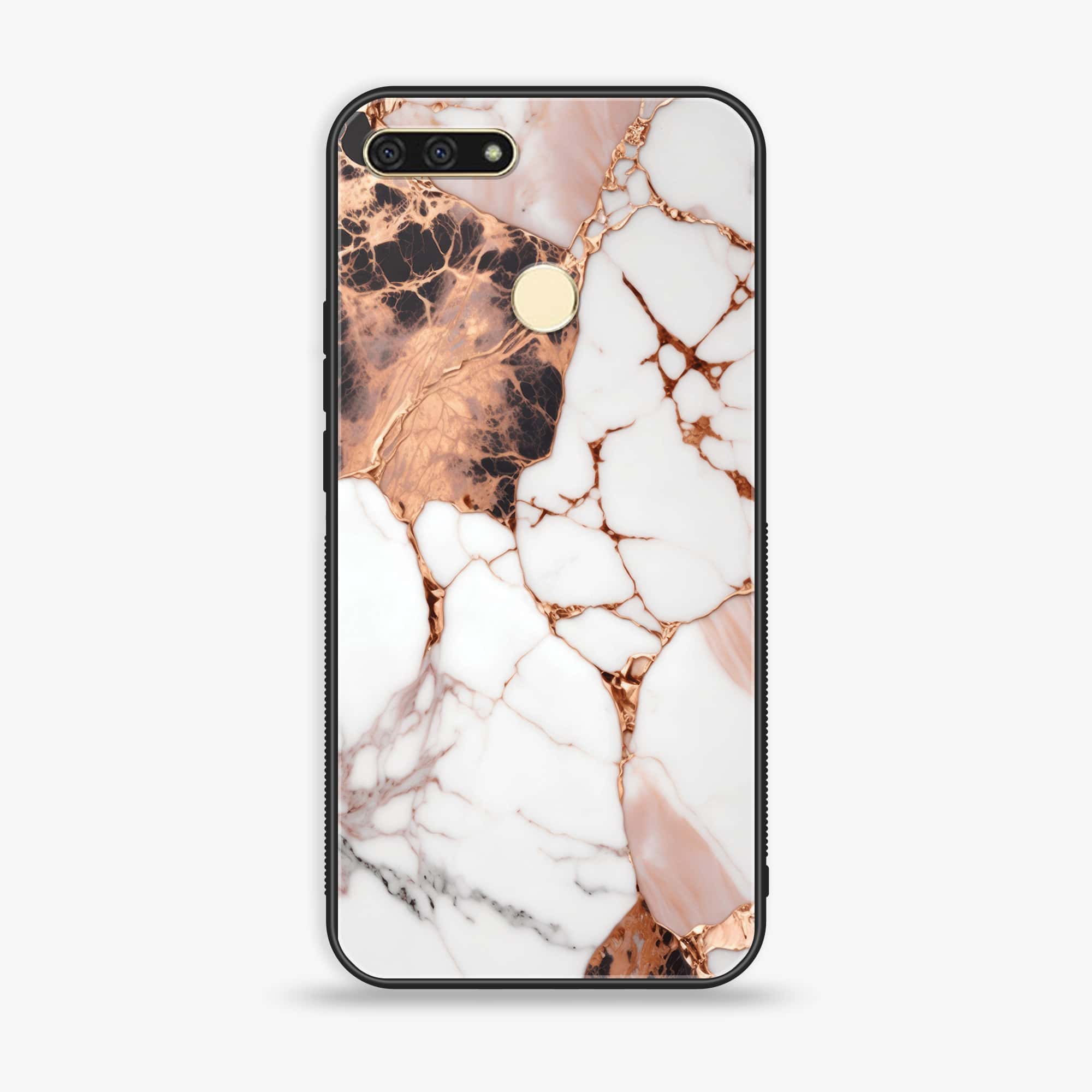 Huawei Y6 2018/Honor Play 7A - Liquid Marble Series - Premium Printed Glass soft Bumper shock Proof Case