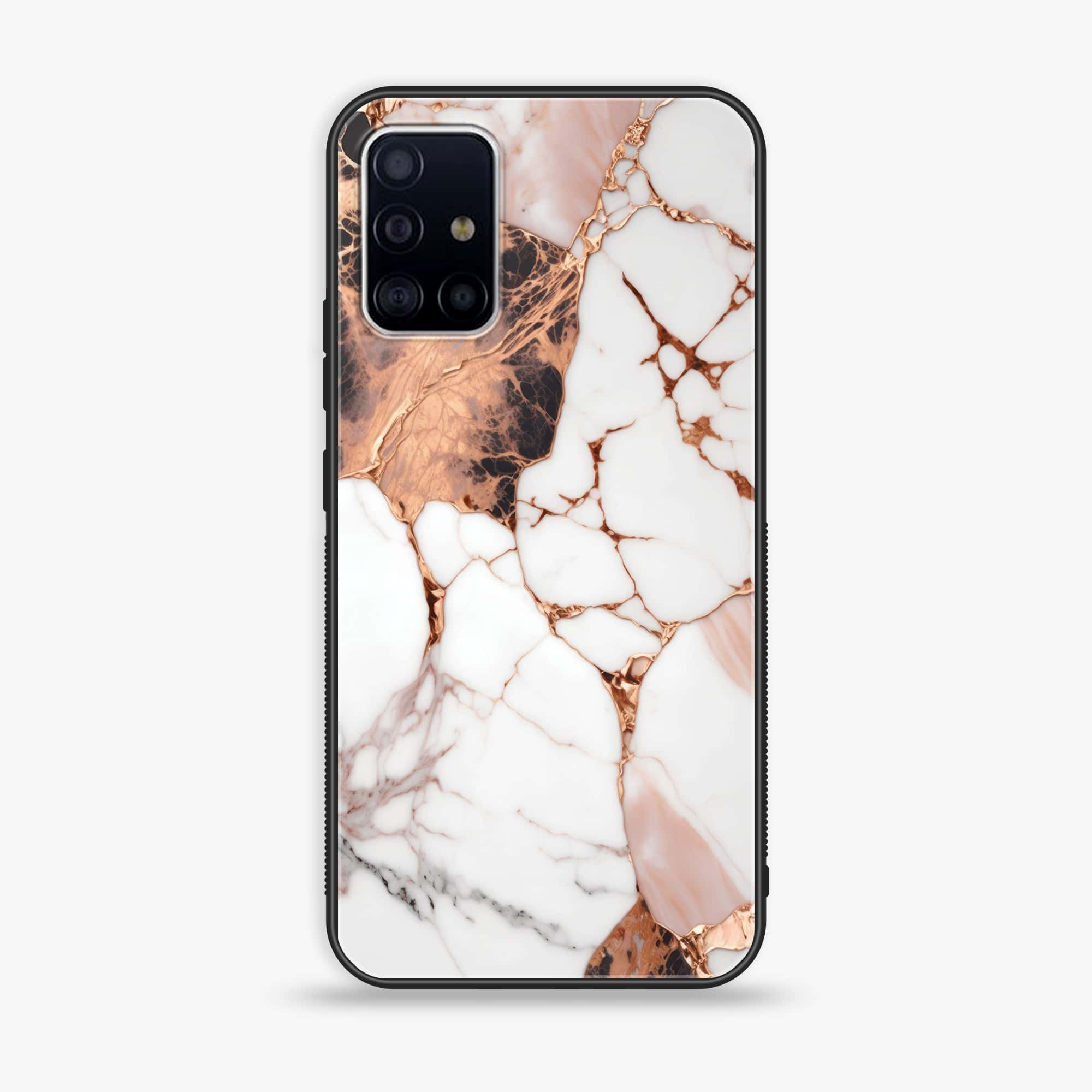 Samsung Galaxy A71 Liquid Marble Series Premium Printed Glass soft Bumper shock Proof Case