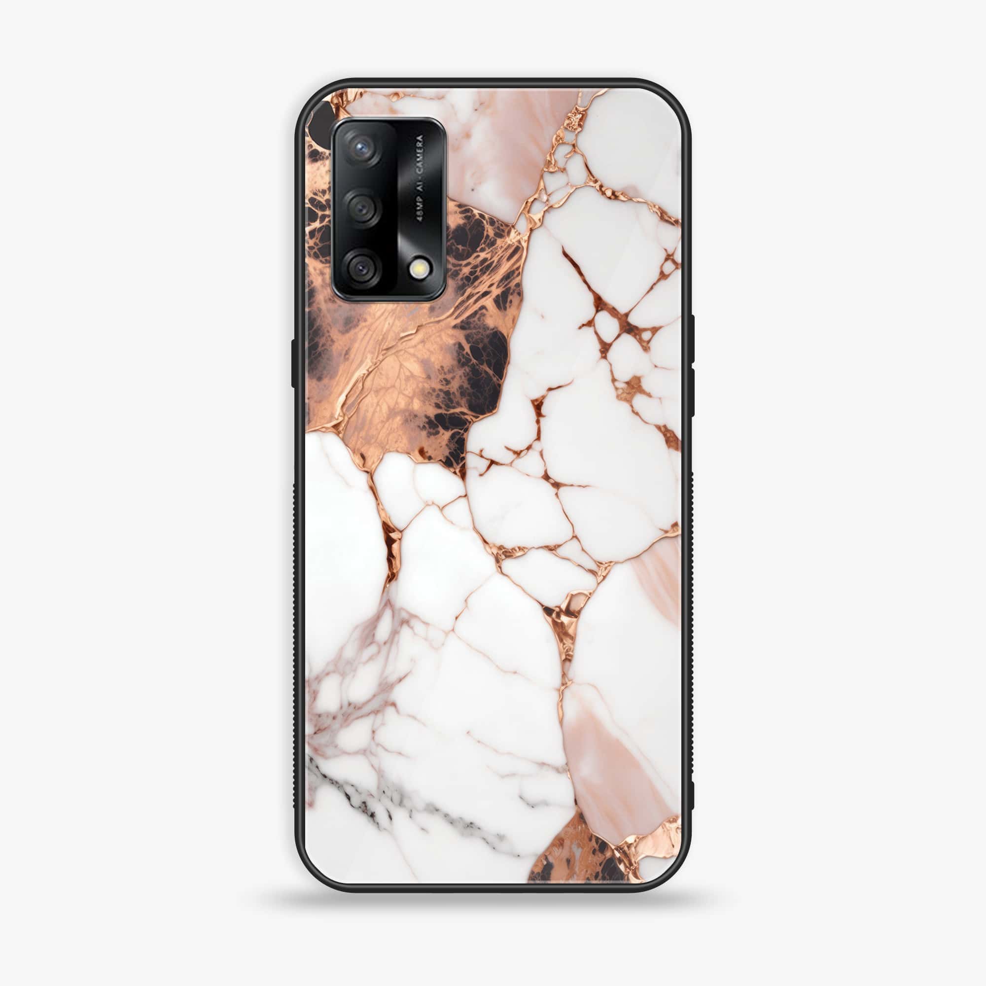 Oppo F19s - Liquid Marble Series - Premium Metal Printed soft Bumper shock Proof Case