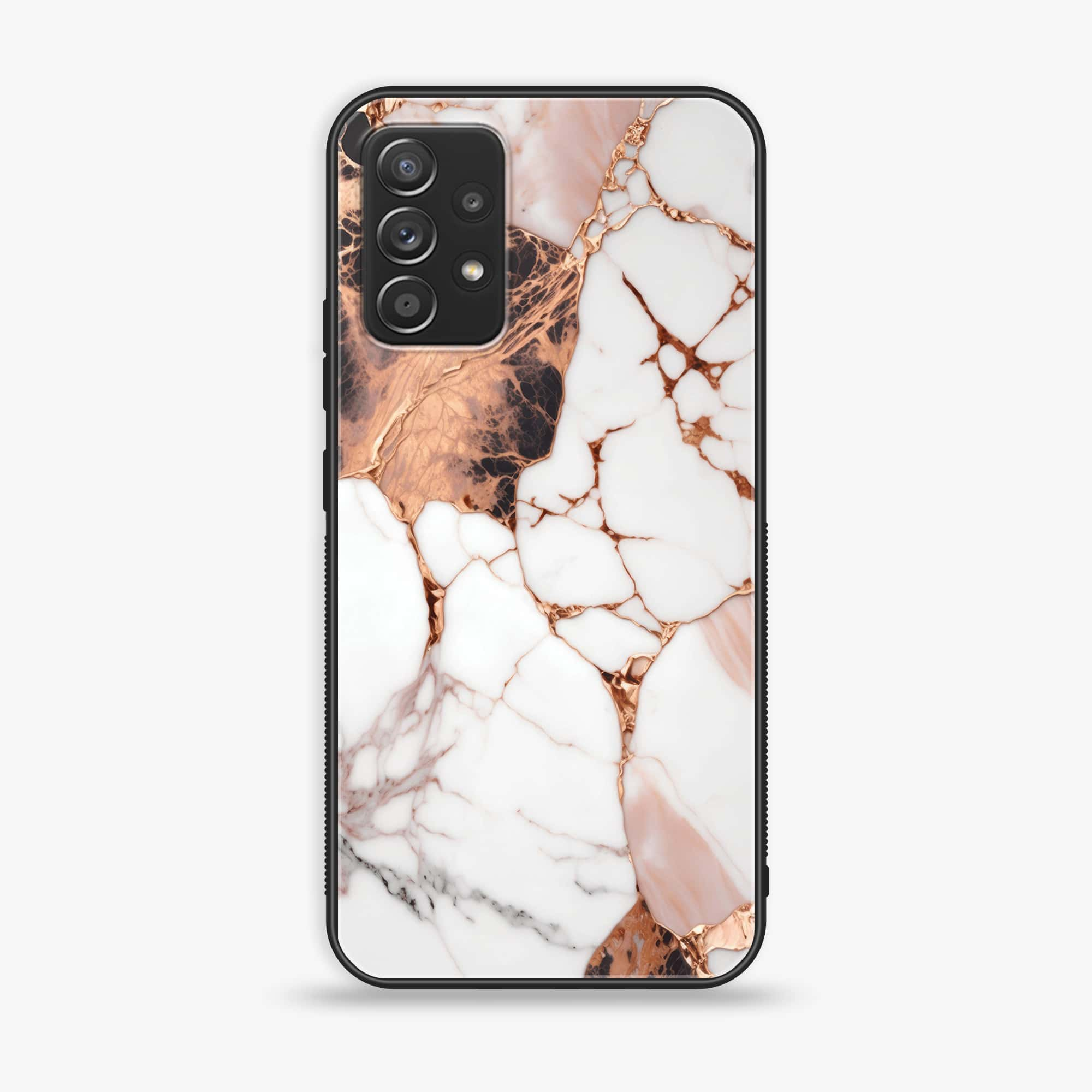 Samsung Galaxy A52 5G - Liquid Marble Series - Premium Printed Glass soft Bumper shock Proof Case