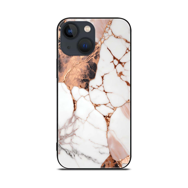 iPhone 14 - Liquid Marble Design 5 - Premium Printed Glass soft Bumper shock Proof Case CS-13899