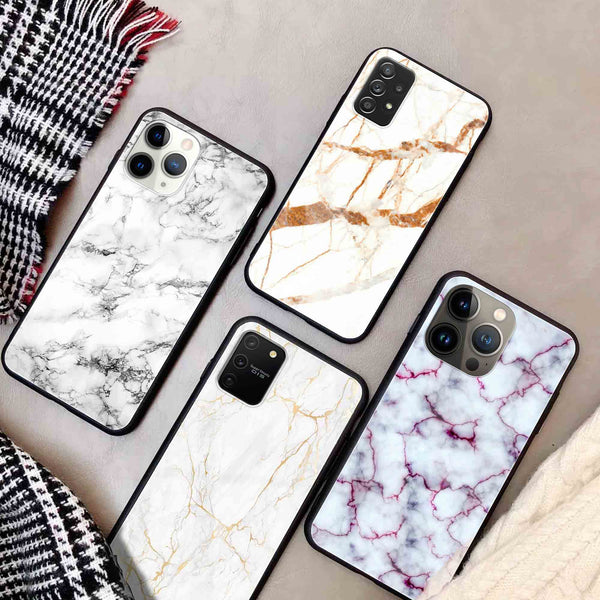 White Marble Trending Designs Premium Metal Case All Models