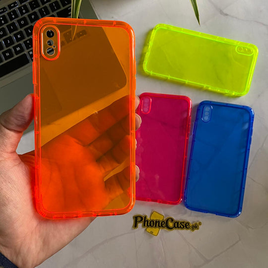 iPhone Neon Shockproof Transparent Soft Case