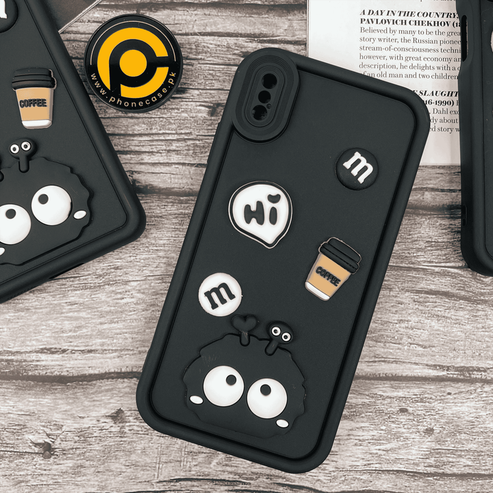 iPhone XS Max Cute 3D Briquette m&m icons Liquid silicon Case