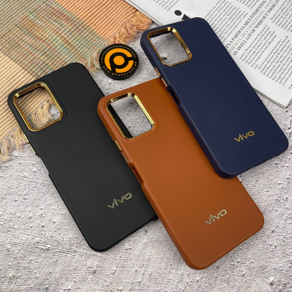 Vivo Y33S/ Y21 / Y21S / Y21A/Y21T/Y33T Premium Dual layer Leather Feel Electroplated Case