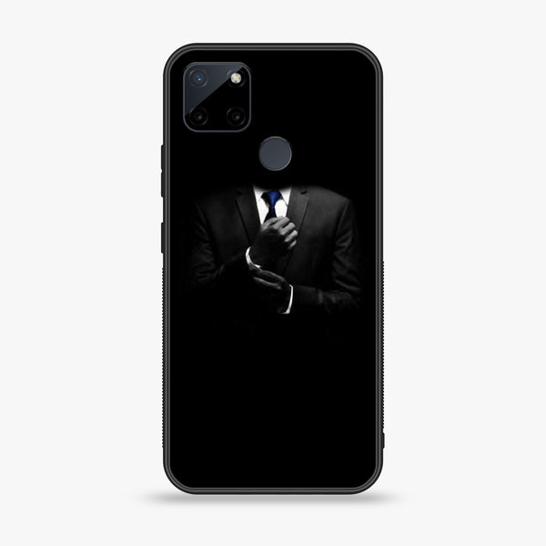 Realme C21Y / C25Y   -Black Art Series  Design 1 - Premium Printed Glass soft Bumper shock Proof Case CS-19441