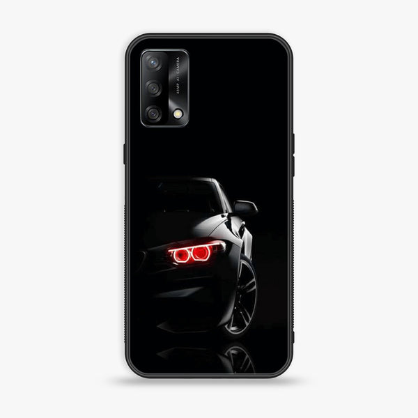 Oppo F19  - Black Art Design 6- Premium Printed Glass soft Bumper shock Proof Case CS-44455