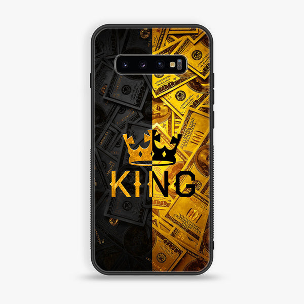 Galaxy S10 Plus - King Series V2.0  - Premium Printed Glass soft Bumper shock Proof Case