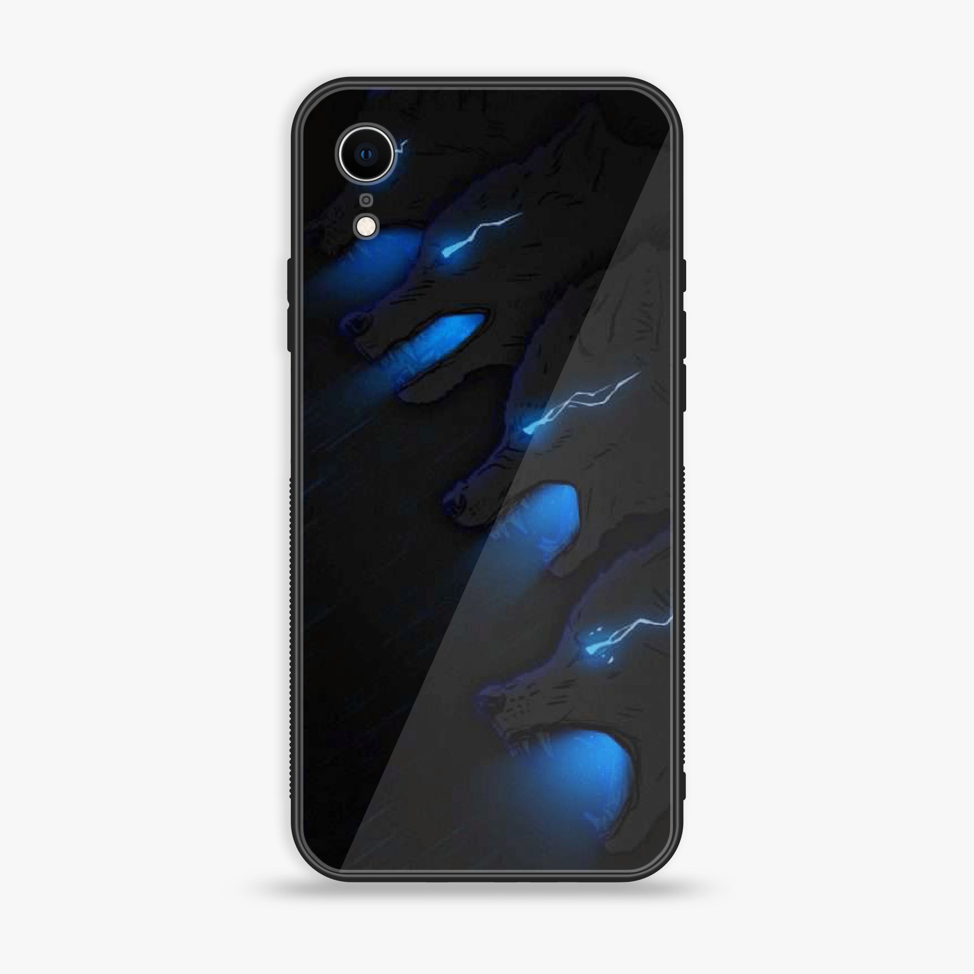 iPhone XR - Black Art Series - Premium Printed Glass soft Bumper shock Proof Case