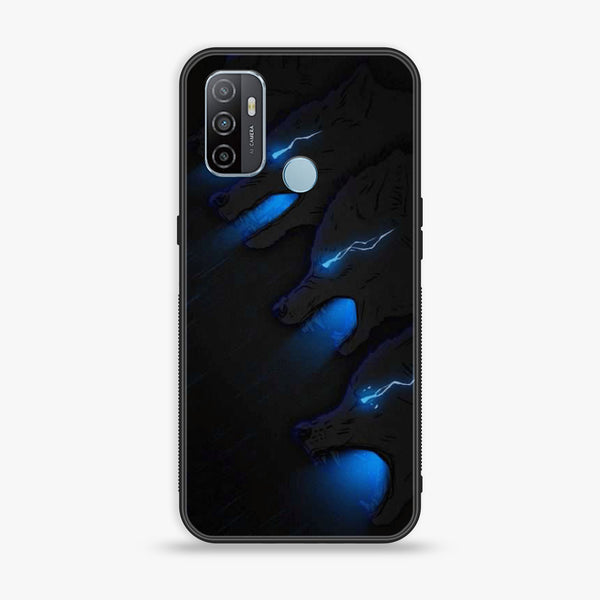 Oppo A53 - Black Art Design 7- Premium Printed Glass soft Bumper shock Proof Case CS-26771