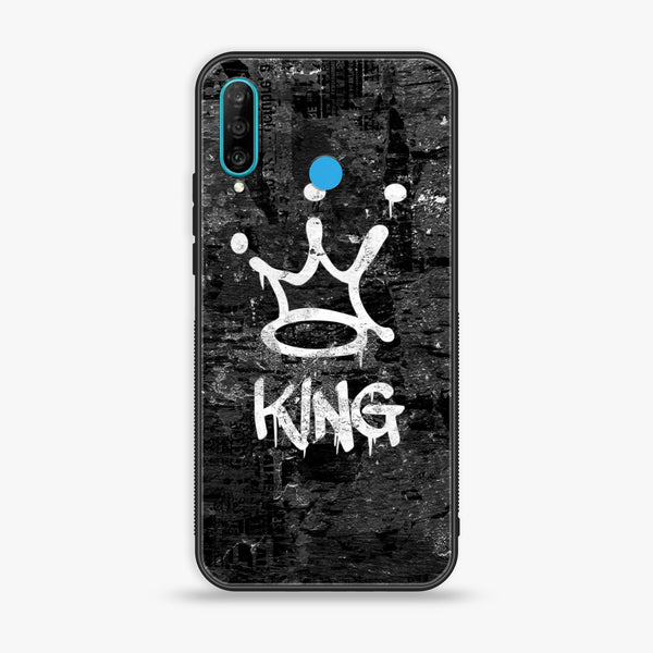 Huawei P30 lite - King v2.0 Design 8  - Premium Printed Glass soft Bumper shock Proof Case CS-23561