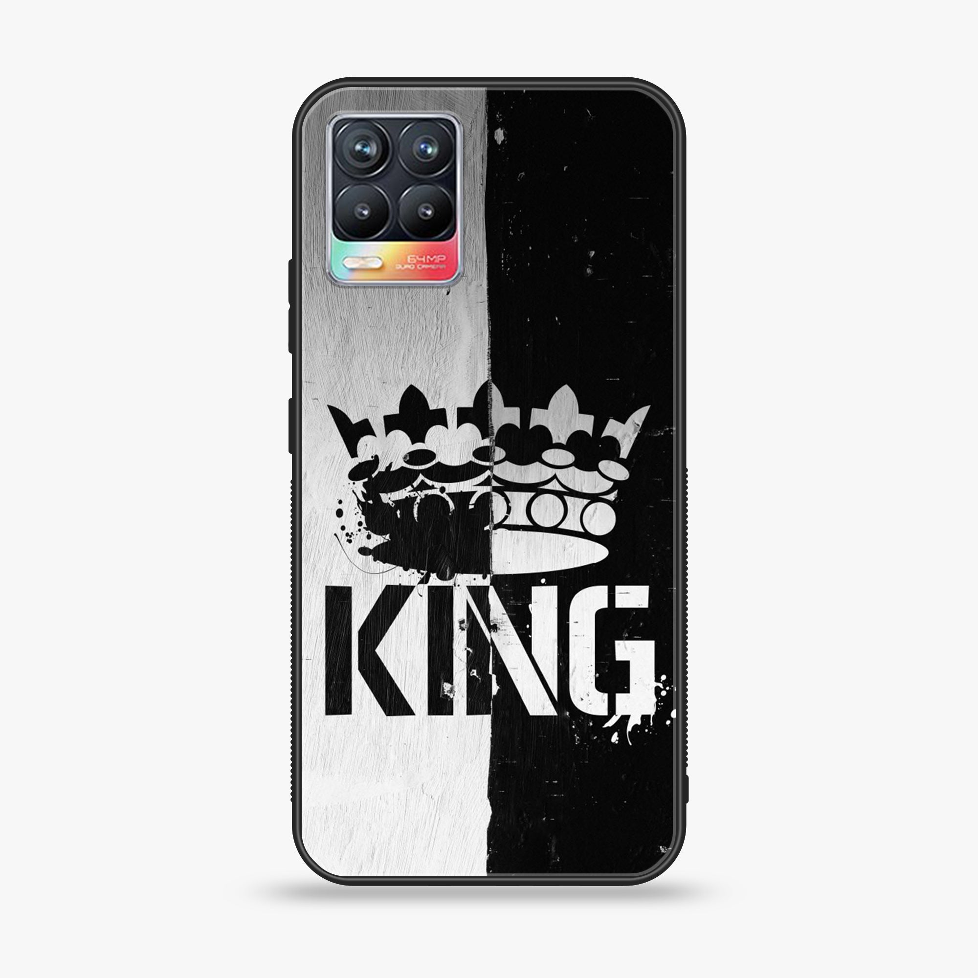Realme 8 - King series 2.0 Series - Premium Printed Glass soft Bumper shock Proof Case