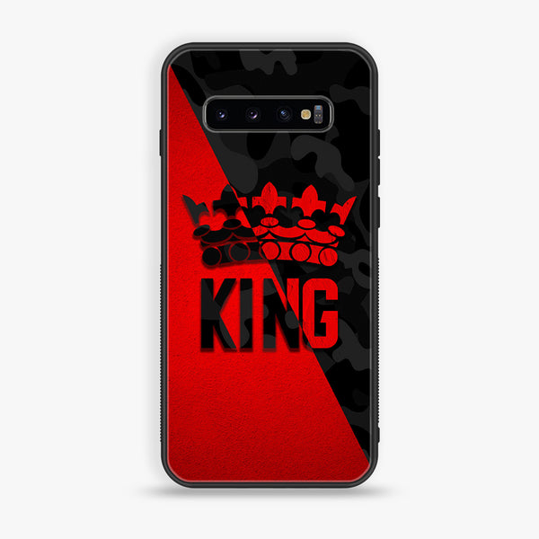 Galaxy S10 Plus - King V2.0 Design 6 - Premium Printed Glass soft Bumper shock Proof Case CS-17244