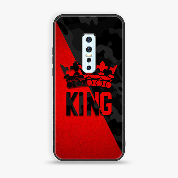 VIVO V17 PRO  - King series V 2.0 Design 6 - Premium Printed Glass soft Bumper shock Proof Case  CS-37887