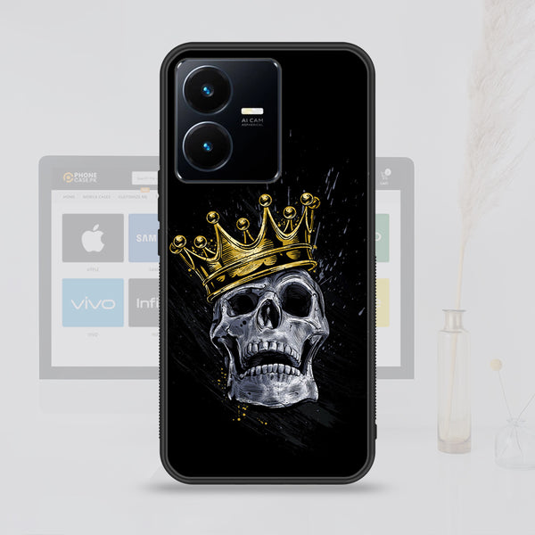 Vivo Y22  King Series V 2.0 Design 4  Premium Printed Glass soft Bumper shock Proof Case CS-16532