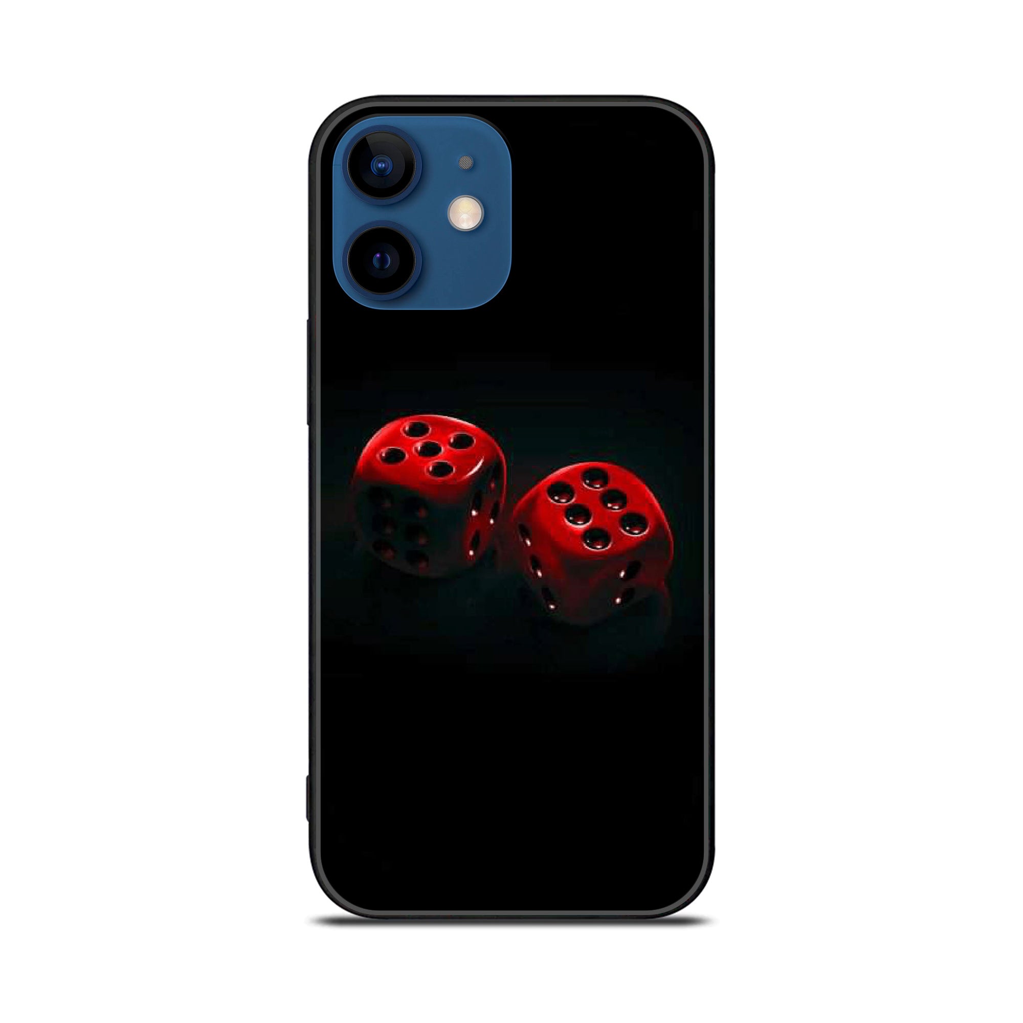 iPhone 12 Mini  Black Art Series  Premium Printed Glass soft Bumper shock Proof Case