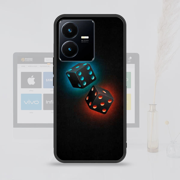 Vivo Y22 - Black Art  Design 4 - Premium Printed Glass soft Bumper shock Proof Case CS-41991