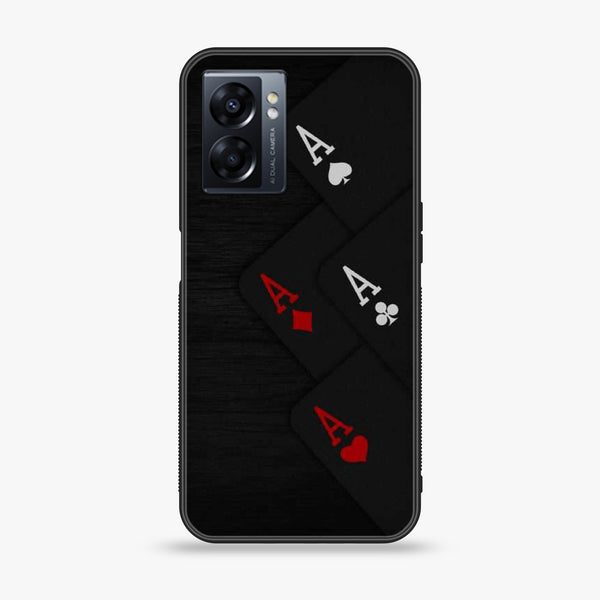 Oppo A57 2022 /A77 4G/ A77S /OnePlus N20 SE  - Black Art Design 5- Premium Metal Printed soft Bumper Shock Proof Case CS-25375