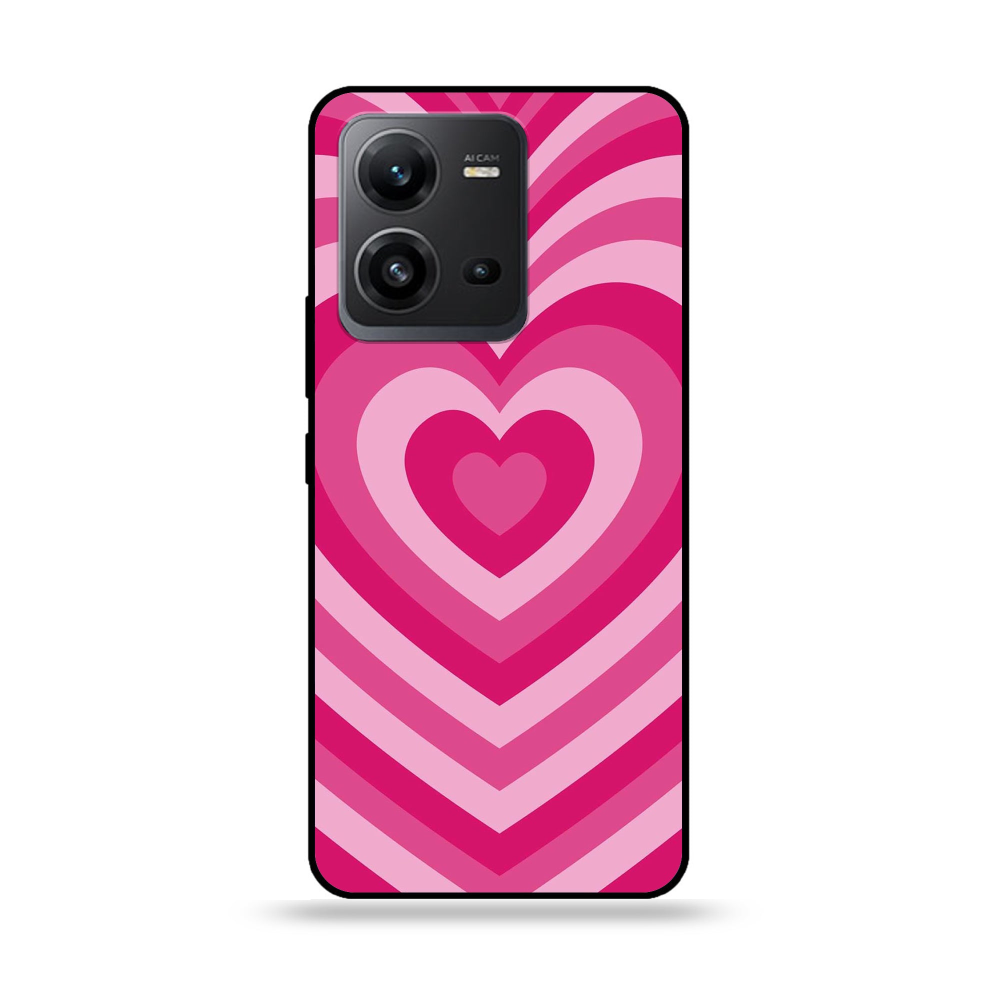 Vivo V25 5G  - Heart Beat Series - Premium Printed Glass soft Bumper shock Proof Case