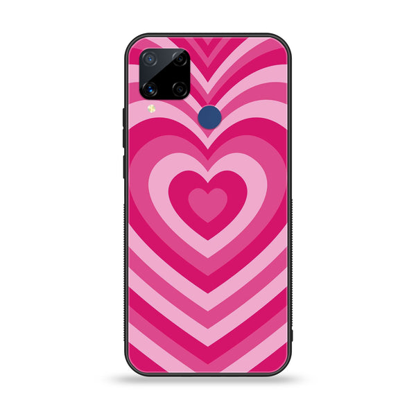 Realme C15  - Heart Beat Series - Premium Printed Glass soft Bumper shock Proof Case