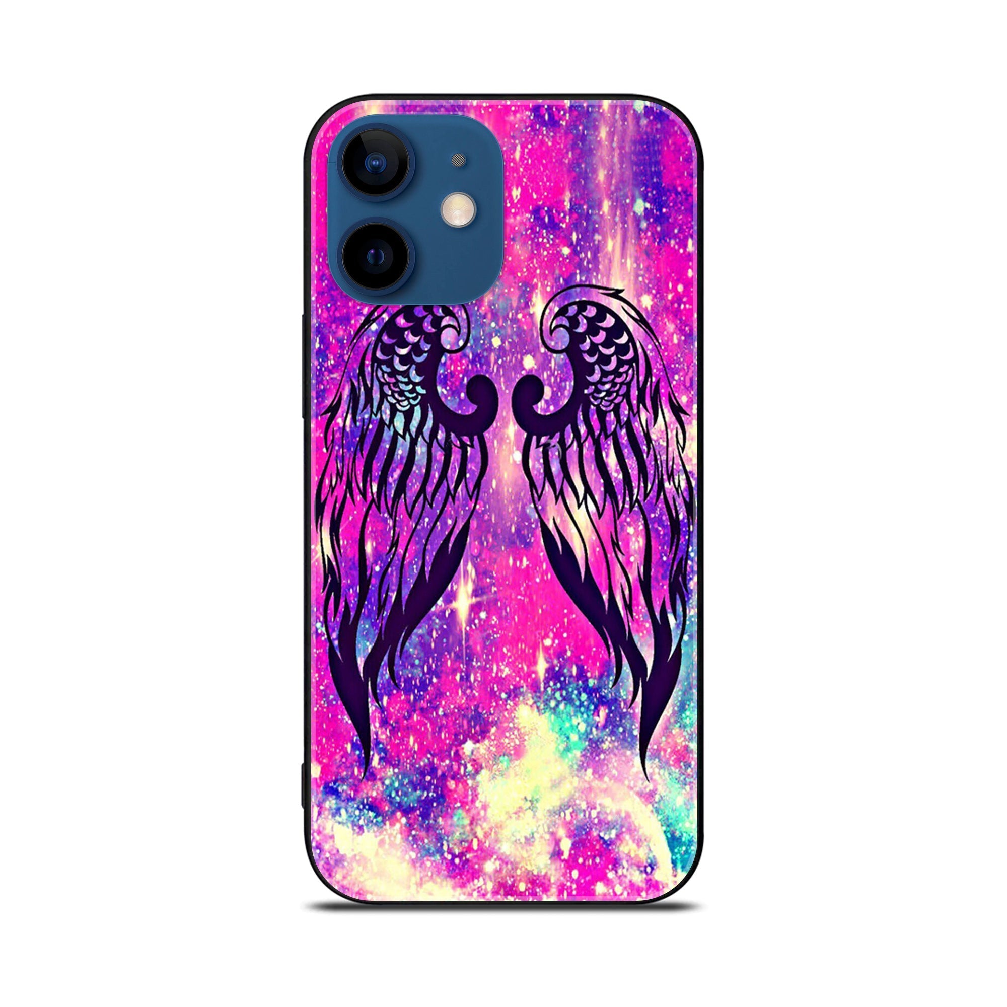 iPhone 11 Angel Wings Series  Premium Printed Glass soft Bumper shock Proof Case