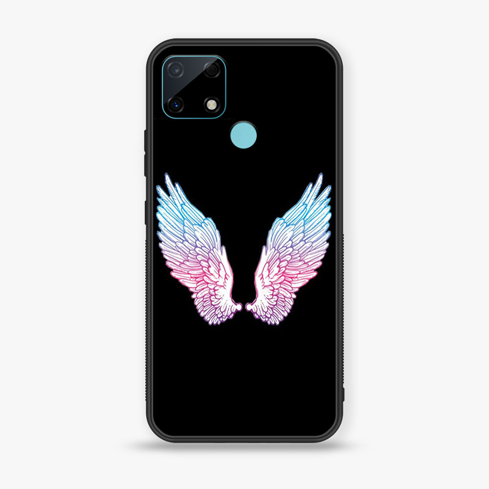 Realme Narzo 30A - Angel Wings Series - Premium Printed Glass soft Bumper shock Proof Case