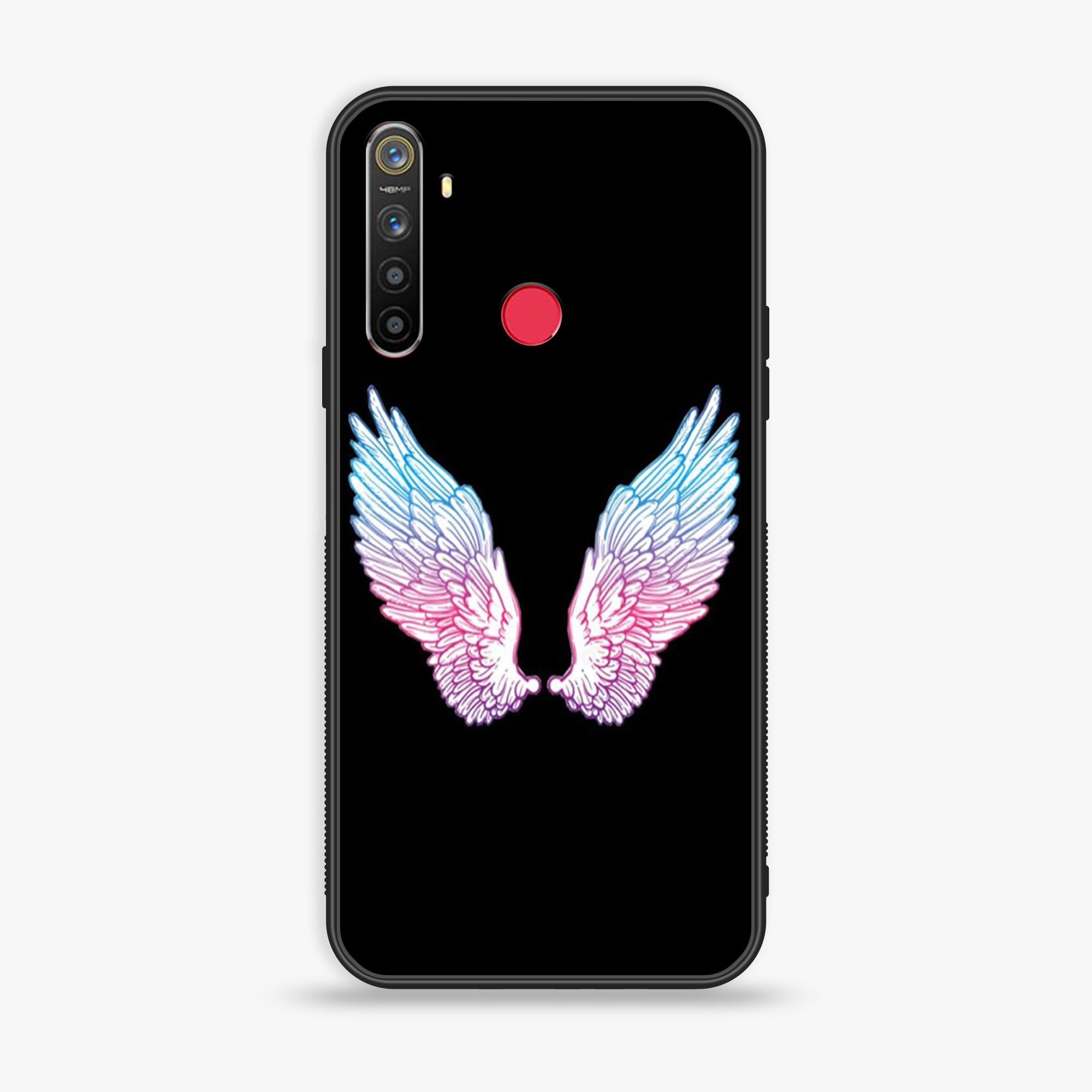 Realme 5s - Angel Wings Series - Premium Printed Glass soft Bumper shock Proof Case