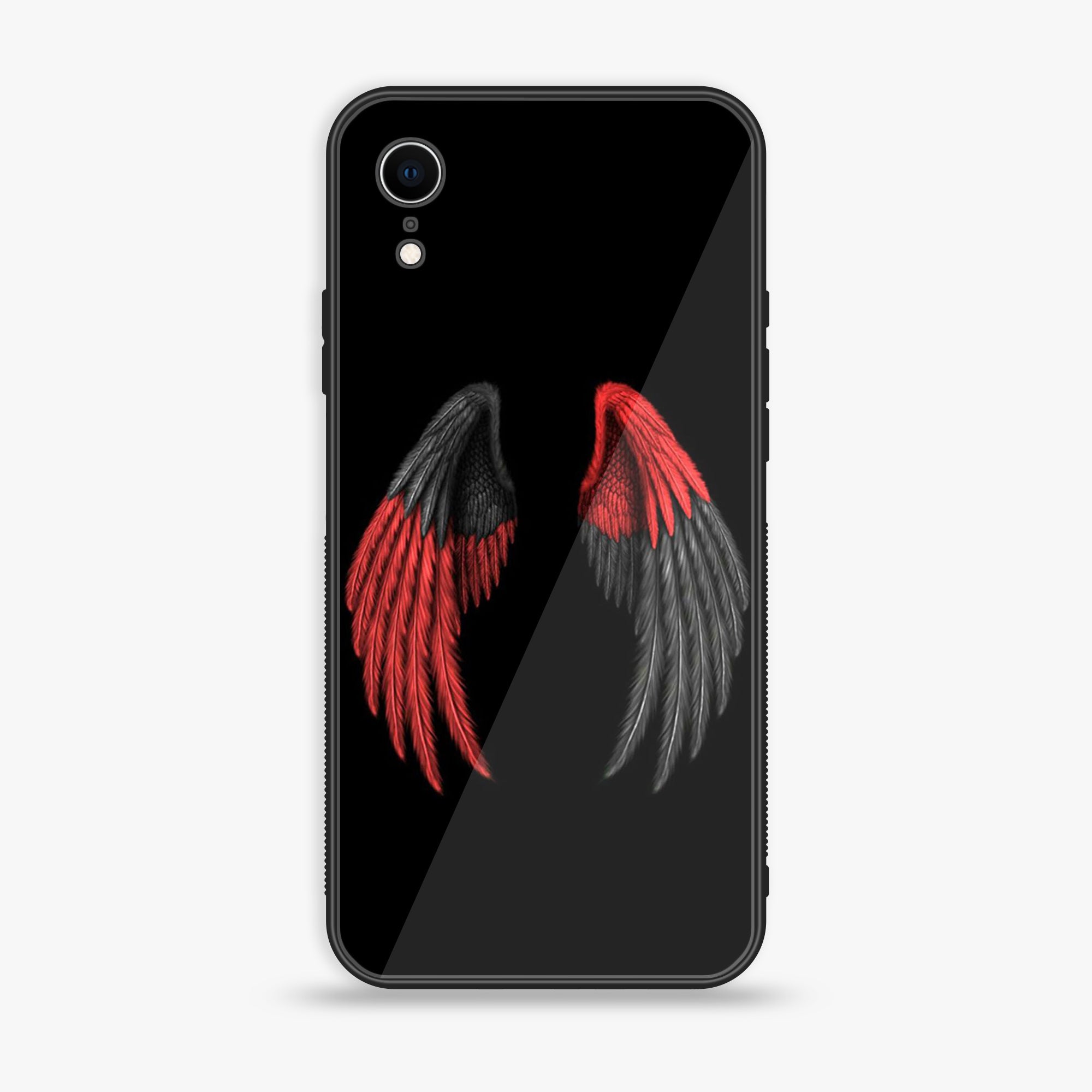 iPhone XR - Angel Wings Series - Premium Printed Glass soft Bumper shock Proof Case