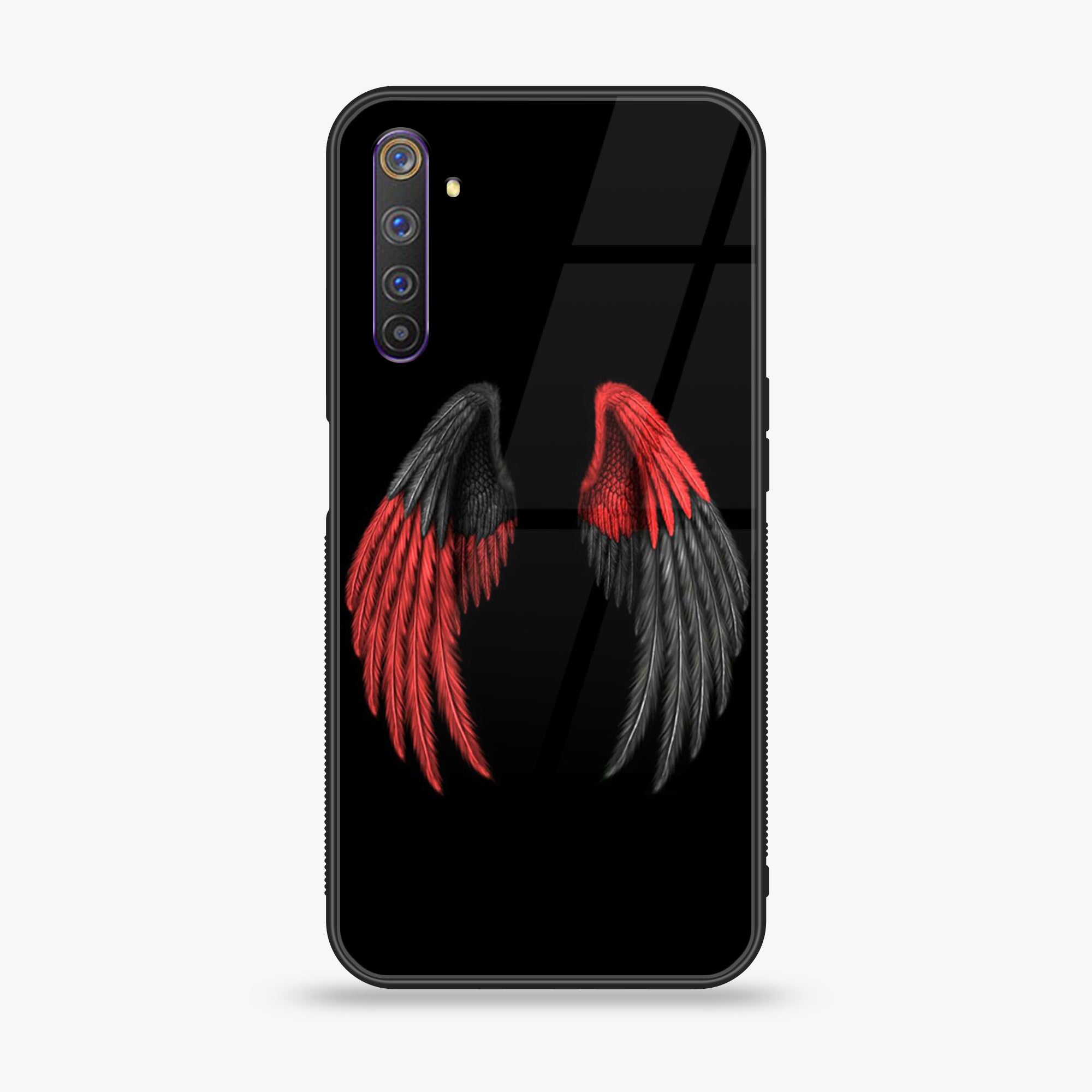 Realme 6 Pro - Angel Wings Series - Premium Printed Glass soft Bumper shock Proof Case