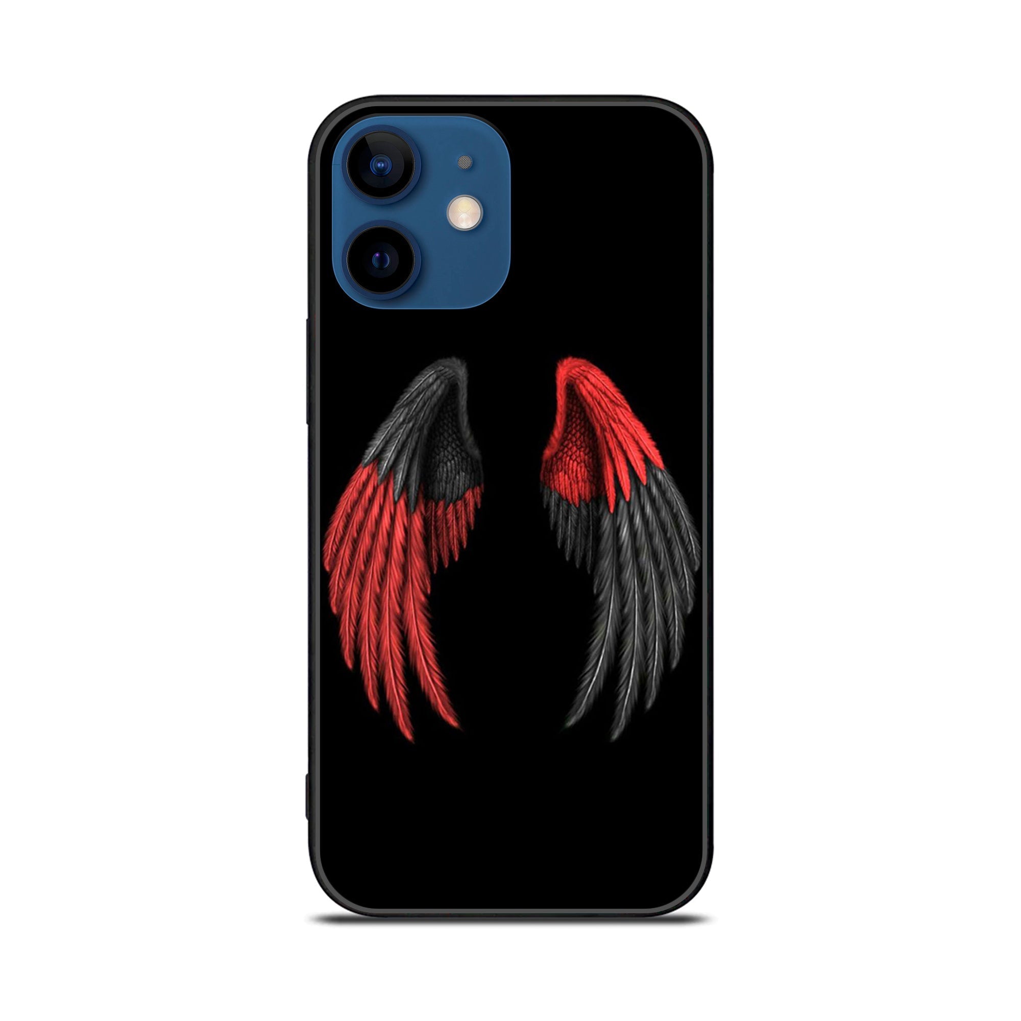 iPhone 11 Angel Wings Series  Premium Printed Glass soft Bumper shock Proof Case