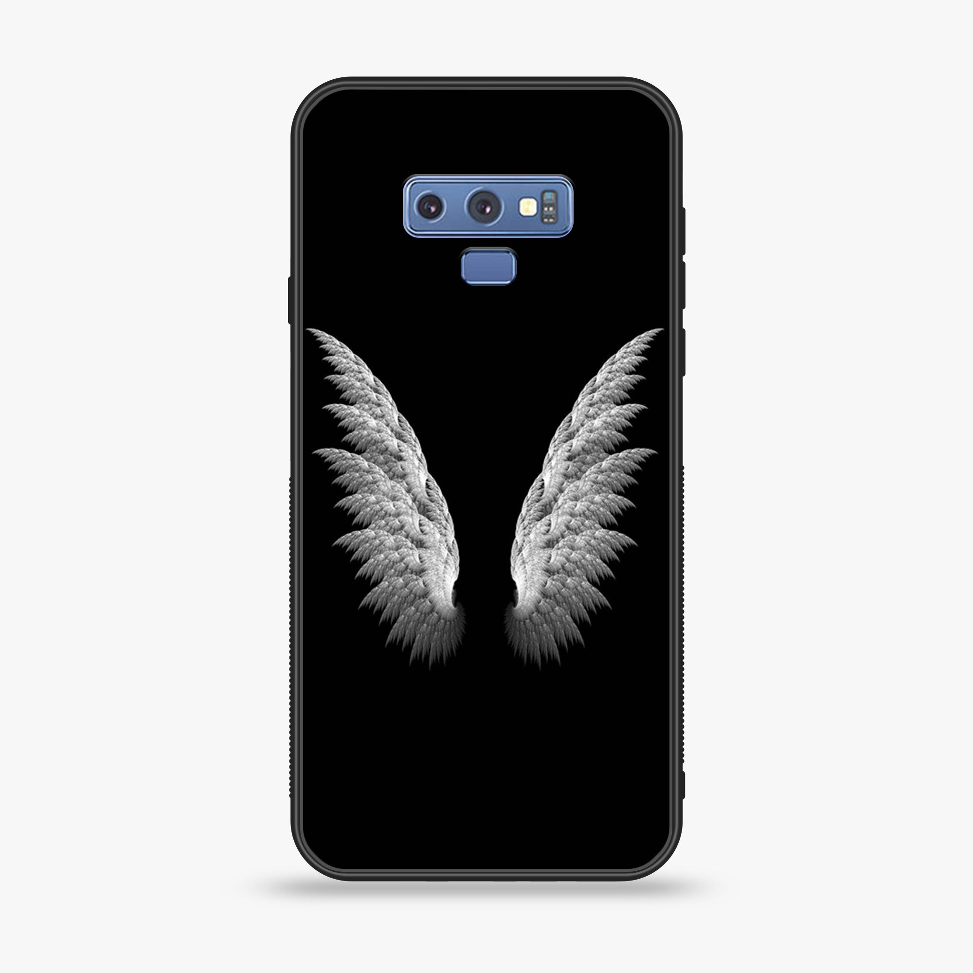 Samsung Galaxy Note 9 - Angel wing Series - Premium Printed Glass soft Bumper shock Proof Case