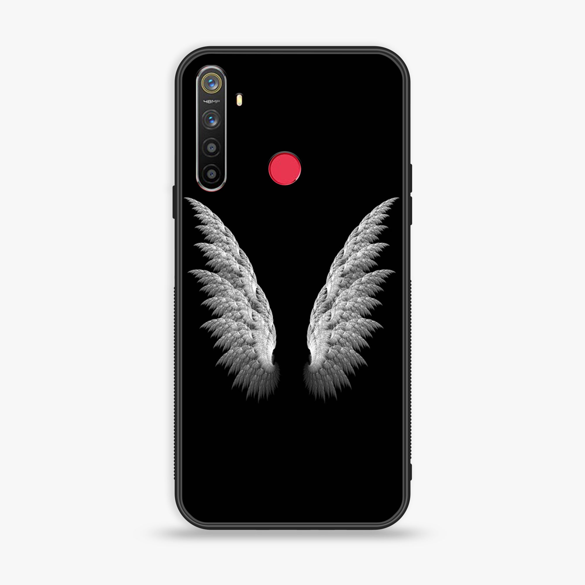Realme 5s - Angel Wings Series - Premium Printed Glass soft Bumper shock Proof Case