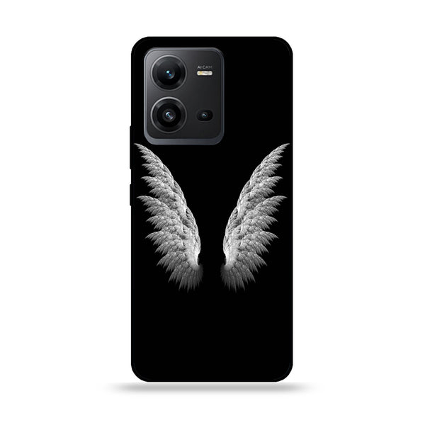 Vivo V25 5G  - Angel Wings Design 6 - Premium Printed Glass soft Bumper shock Proof Case CS-8788