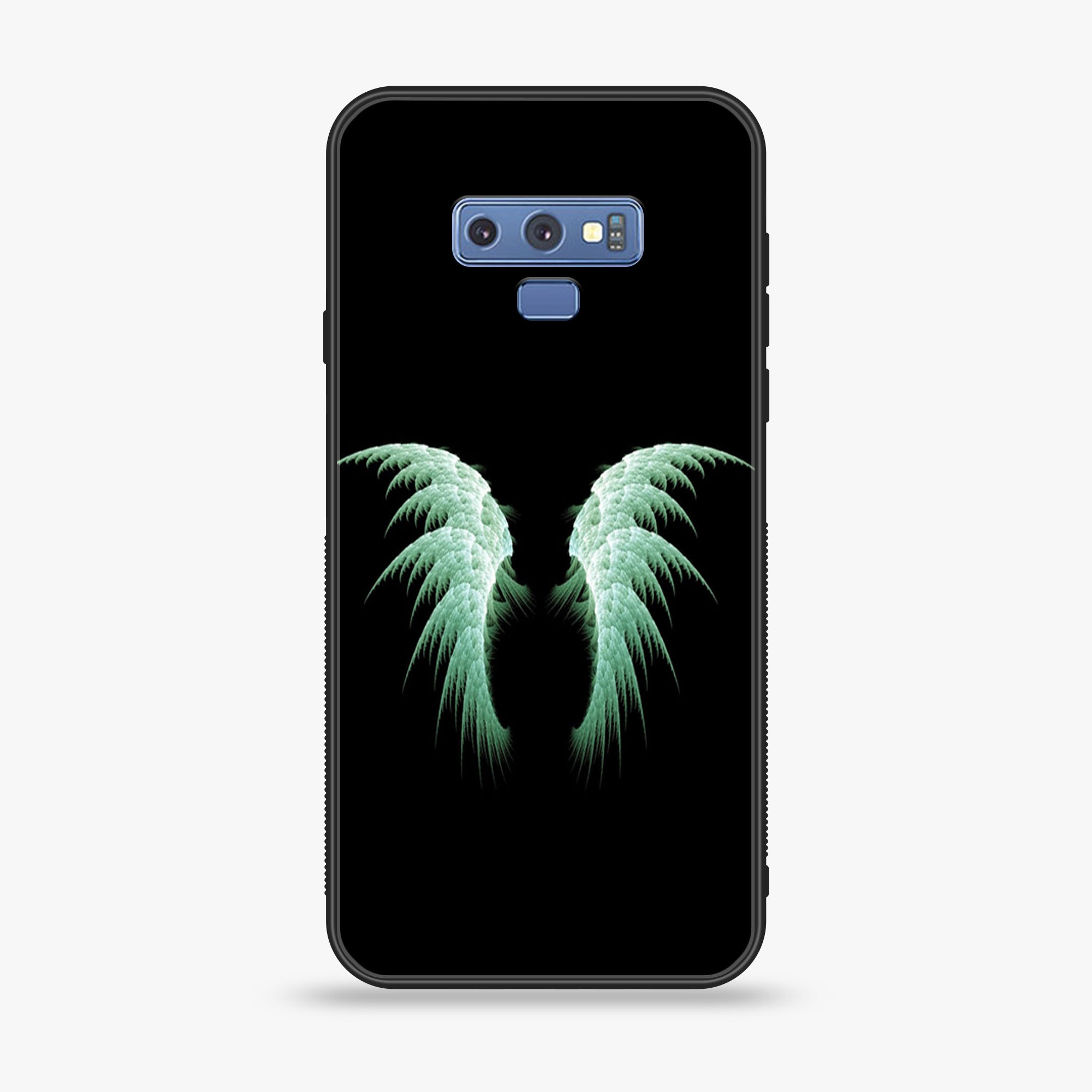 Samsung Galaxy Note 9 - Angel wing Series - Premium Printed Glass soft Bumper shock Proof Case