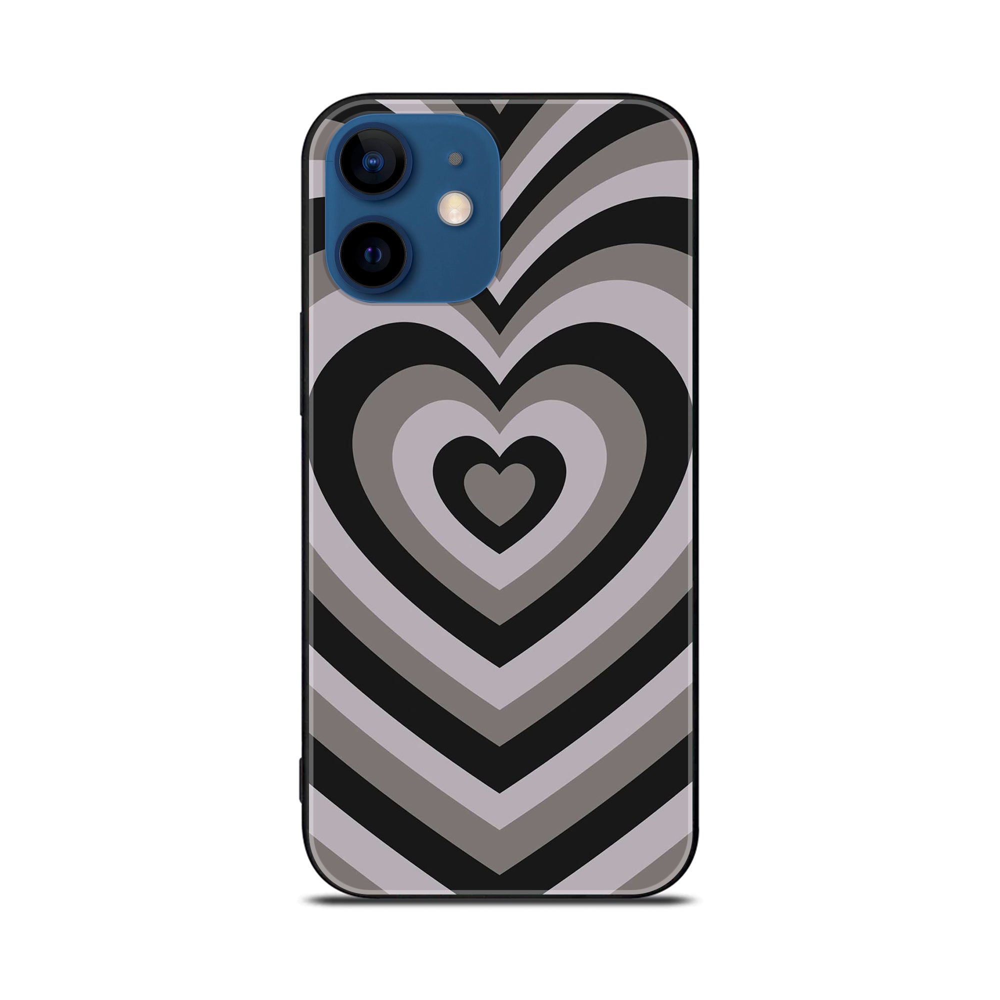 iPhone 12 Mini Heart Beat Series  Premium Printed Glass soft Bumper shock Proof Case