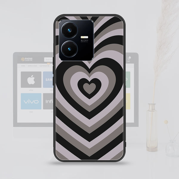 Vivo Y22   Heart Beat Design 1 Premium Printed Glass soft Bumper shock Proof Case CS-17451