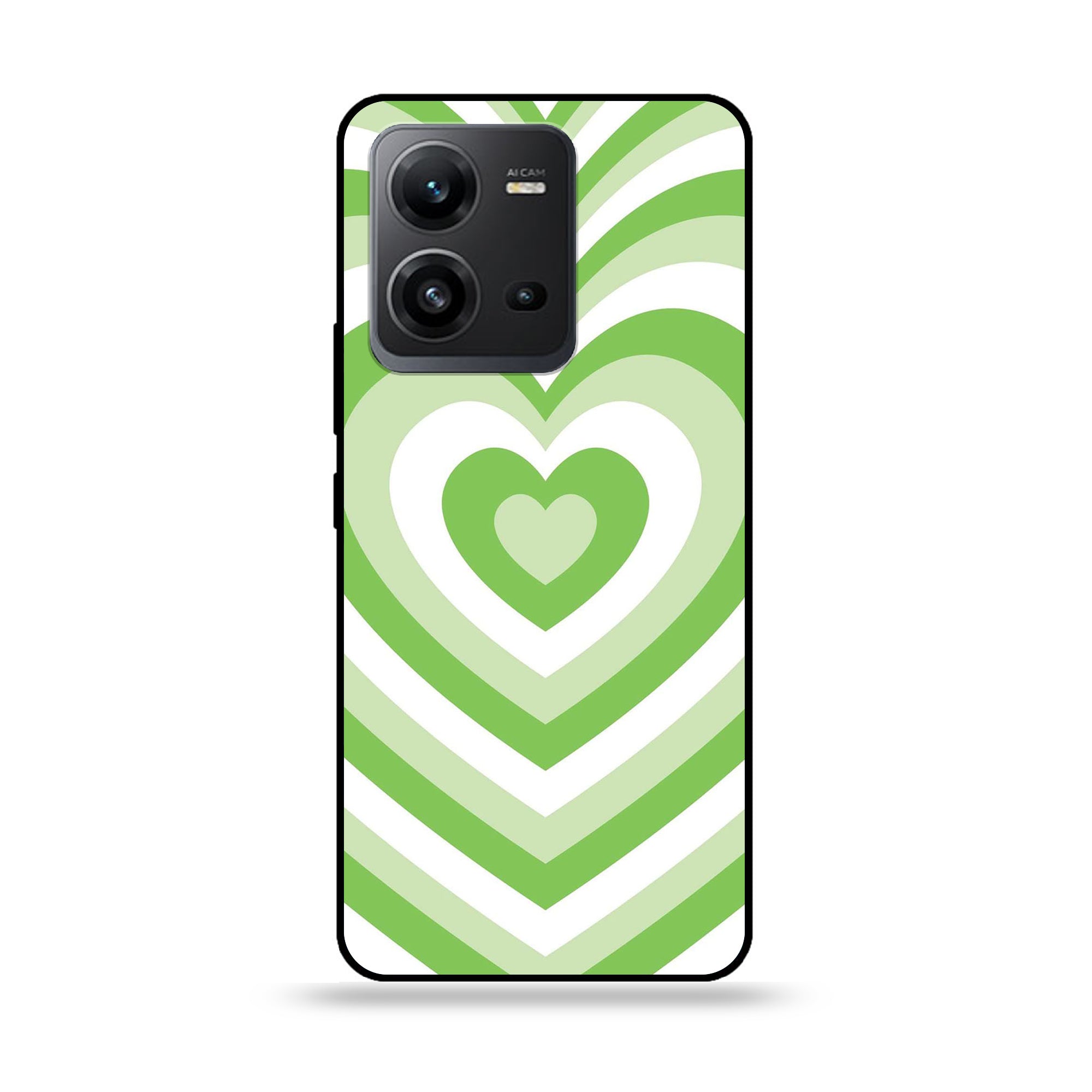 Vivo V25 5G  - Heart Beat Series - Premium Printed Glass soft Bumper shock Proof Case