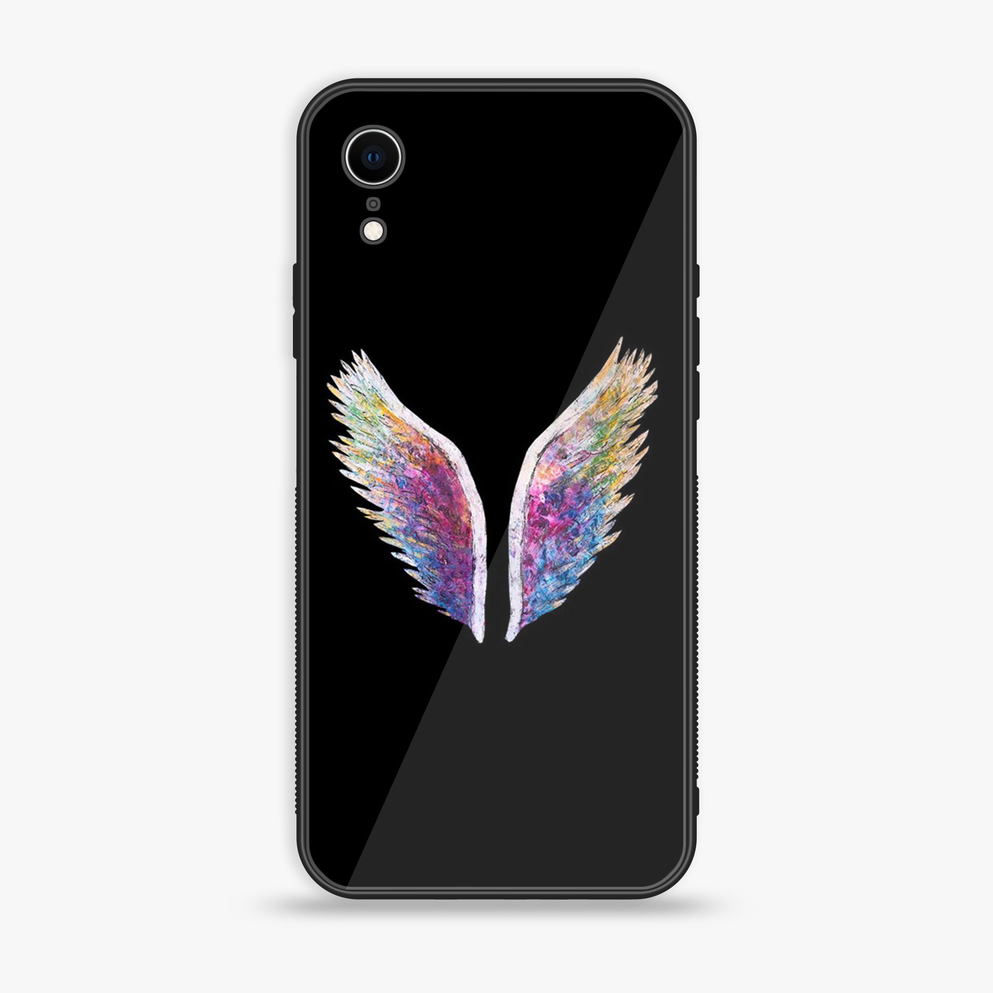 iPhone XR - Angel Wings Series - Premium Printed Glass soft Bumper shock Proof Case