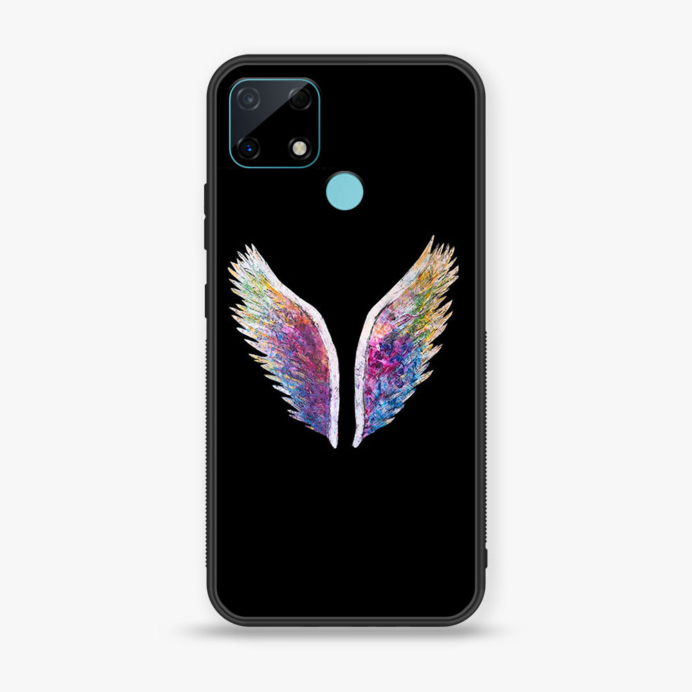 Realme Narzo 30A - Angel Wings Series - Premium Printed Glass soft Bumper shock Proof Case