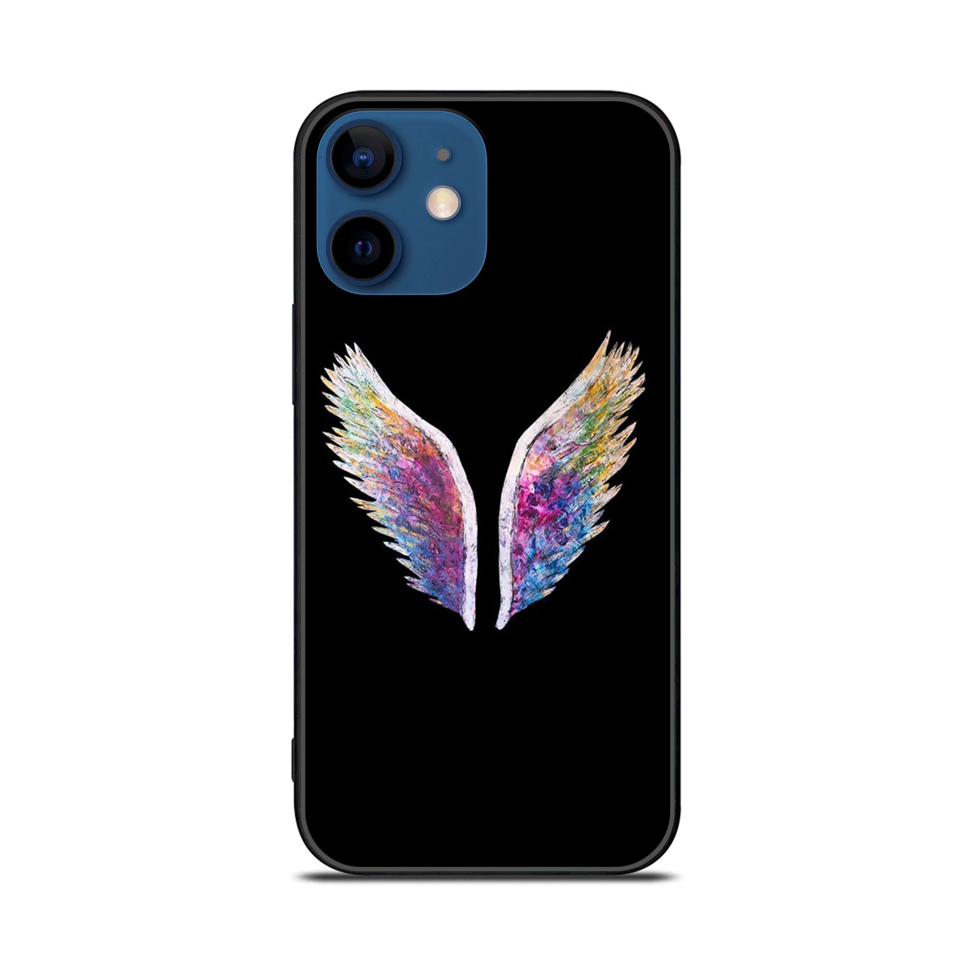 iPhone 11 Angel Wings Series  Premium Printed Glass soft Bumper shock Proof Case