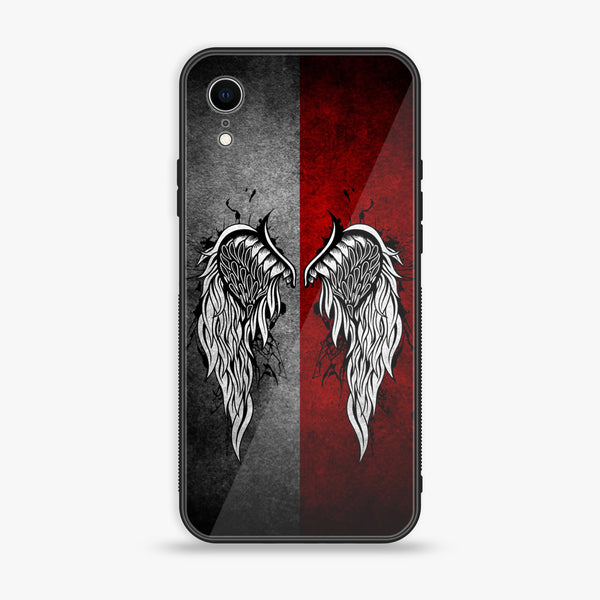 iPhone XR - Angel Wings Design 2 - Premium Printed Glass soft Bumper shock Proof Case CS-20572