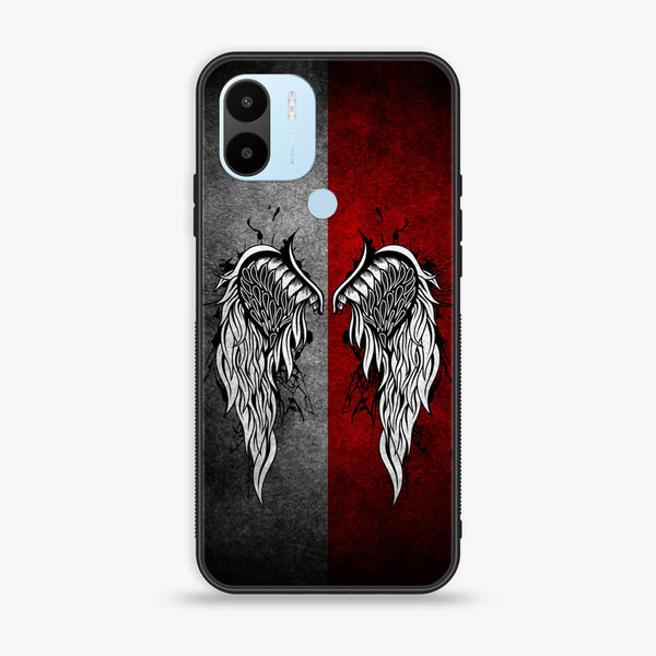 Xiaomi Redmi A1 Plus - Angel Wings Design 2 - Premium Printed Glass soft Bumper shock Proof Case CS-19751