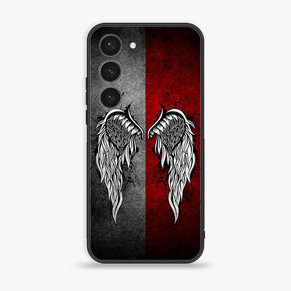 Samsung Galaxy S23 Plus - Angel Wings Design 2 - Premium Metal Printed soft Bumper shock Proof Case CS-31440
