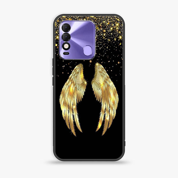 Tecno Spark 8- Angel Wings  Design 1  - Premium Metal Printed soft Bumper shock Proof Case  CS-30254