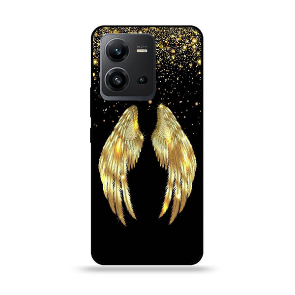 Vivo V25 5G  - Angel Wings Design 1 - Premium Printed Glass soft Bumper shock Proof Case CS-15496