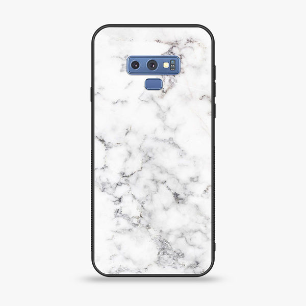 Samsung Galaxy Note 9 - White marble Series - Premium Printed Glass soft Bumper shock Proof Case